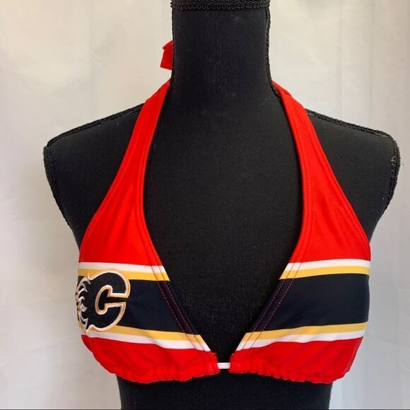 NHL Calgary Flames bikini tops Sz S - Picture 3 of 9